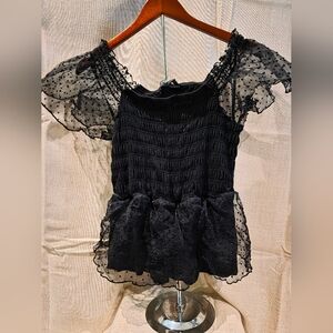 🖤Elegant Charcoal Smocked Blouse🖤*$10 Today Only*